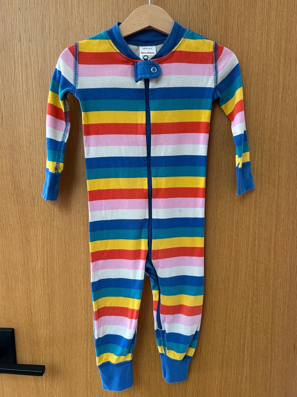 Hanna Andersson Rainbow Stripe Organic Cotton Zip Sleeper Pajamas 2T